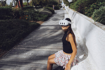 Delving into the World of Virtual Reality While Surrounded by a Calm and Beautiful Outdoor Setting