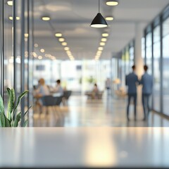 Business office with blurred people casual wear with blurred bokeh background