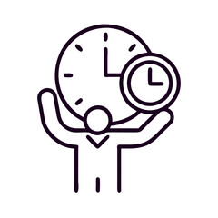 Obraz premium Timekeeper holding a clock icon