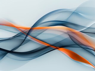 Naklejka premium Abstract blue and orange wave design on light background. Digital artwork for design and wallpaper