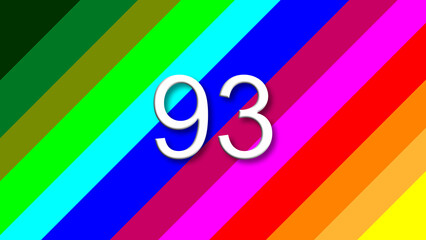 93 colorful rainbow background year number