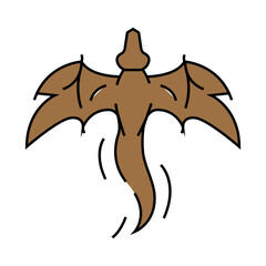 dragon tattoo art vintage line icon vector. dragon tattoo art vintage sign. isolated symbol illustration