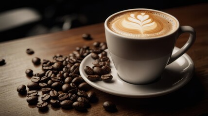 Coffee, Cup, Steam, Coffee Beans, Boiling Water, Plate, Spoon