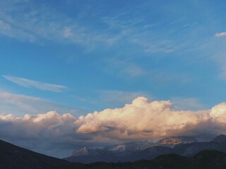 clouds over the mountains