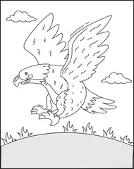 eagle Animal Coloring Pages for Kids & Adults design free vector