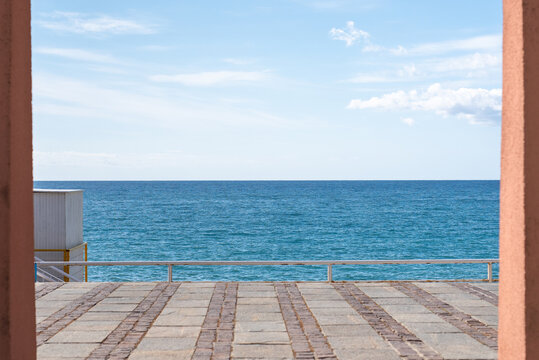 Calm holiday scene with geometry and minimalist lines