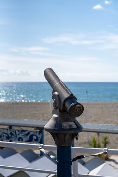 Tourist telescope by the beach