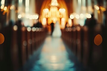 Wedding ceremony theme creative abstract blur background with bokeh effect with generative ai