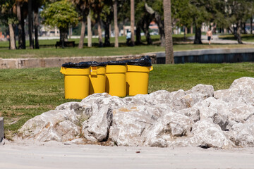 Garbage bin in the park