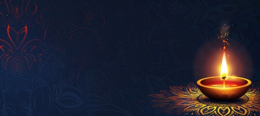 Elegant Diwali Brochure Design with Diya and Rangoli for Print and Digital Use