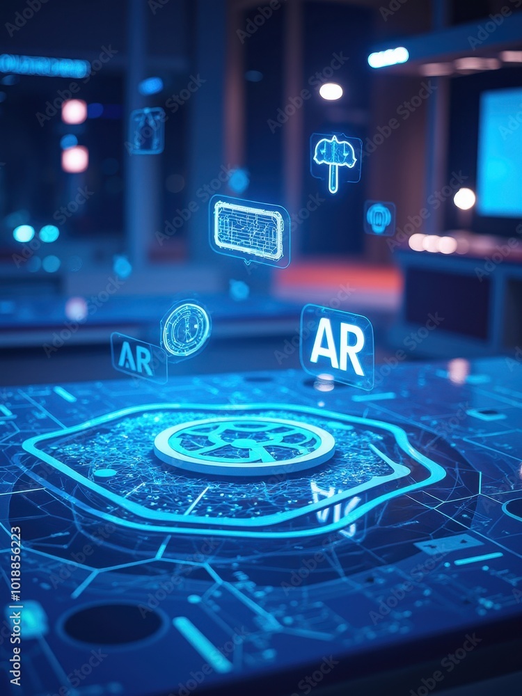 Aufkleber dynamic virtual reality scene with futuristic elements