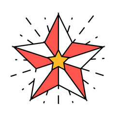 star art tattoo vintage line icon vector. star art tattoo vintage sign. isolated symbol illustration