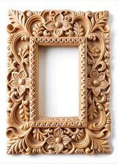 Versatile Ornate Clay Picture Frame: Custom Photo, Art, and Wall Display Options for Every Decor Style with blank copyspace background