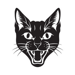 cat head silhouette vector illustration