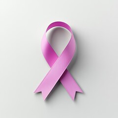Elegant Pink Ribbon on Minimalist Background