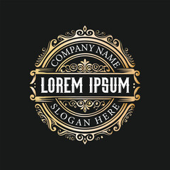 Handwriting Lettering Vintage logo design with retro style emblem vector