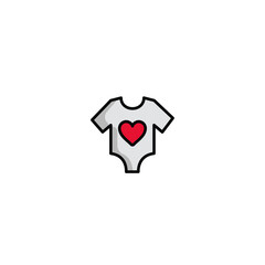 Small baby dress logo icon flat vector design