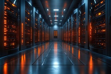 modern data center filled with sleek servers illustrated in highresolution 4k to showcase the technological advancement in data management and storage solutions