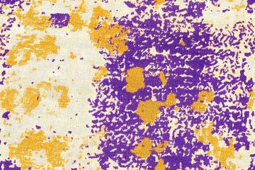 Abstract textile pattern with purple and orange textures