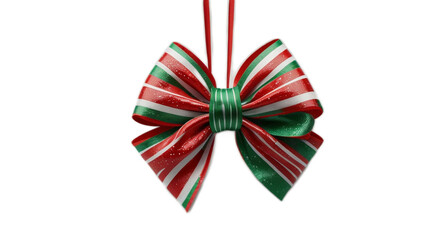Festive Striped Christmas Bow Decoration