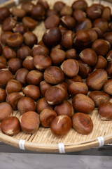 Chestnuts for sale at a market in Seoul, Korea.