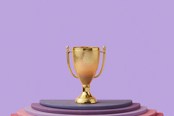 Multilayered podium for presenting main award of competition