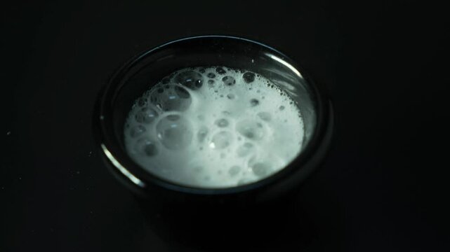 Baking soda or bicarbonate of soda slaked with vinegar. Sodium bicarbonate, chemical formula NaHCO3.