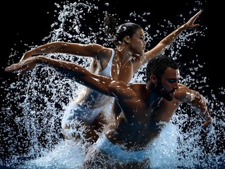 Fototapeta premium Grace of Synchronized Swimming