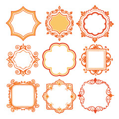 Decorative border elements set of frames
