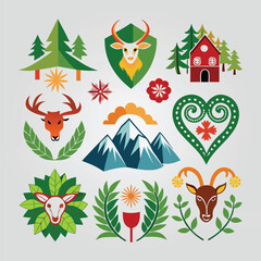 set of christmas symbols