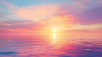 Obraz premium Abstract sunset over water with colorful sky. Impressionist Sky. Illustration