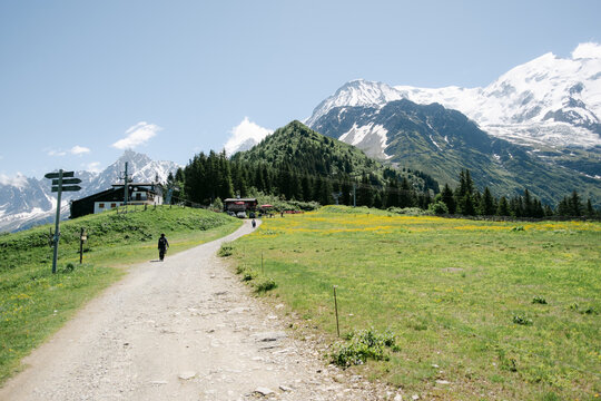  bellevue cable car station  in the Alps once Tour du Mont Blanc