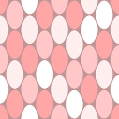 Vector seamless pattern with oval elements, retro style. Cute design for textile, wallpaper, wrapping paper, stationery.