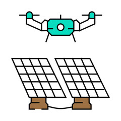 infrastructure survey drone line icon vector. infrastructure survey drone sign. isolated symbol illustration