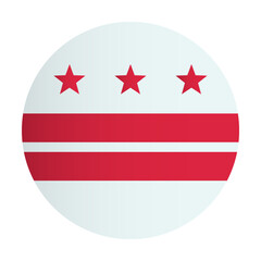 Washington dc State flag. USA country circle badge