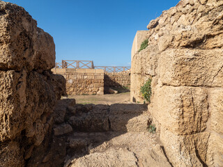 Ruins of the ancient city of Caesarea Maritima, Israel