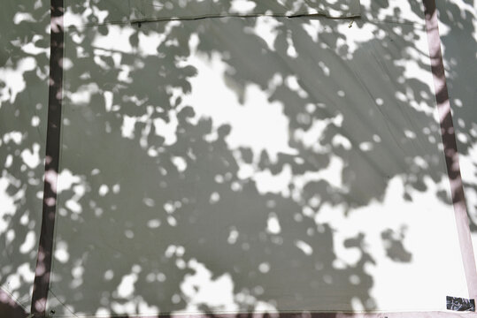 Sun shadow on a tent in a camping 