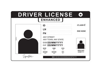 Drivers License Template vector,  Drivers License Template clipart,  Drivers License Template silhouette.