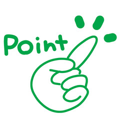 手指の矢印でポイントのイラスト