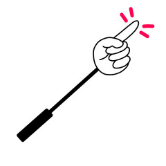 指さし棒のかわいいイラスト