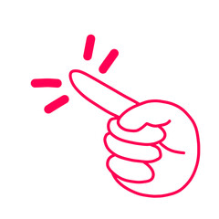 手指の矢印でポイントのイラスト