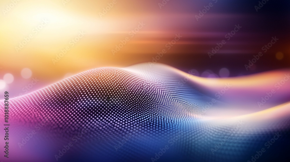 Aufkleber abstract representation of colorful waves with a soft glowing light in the background, creating a vi