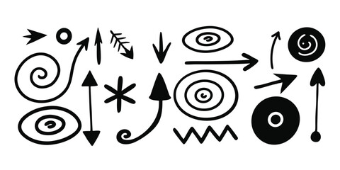 Obraz premium This Hand-Drawn Arrow Set Makes Navigation Easy.