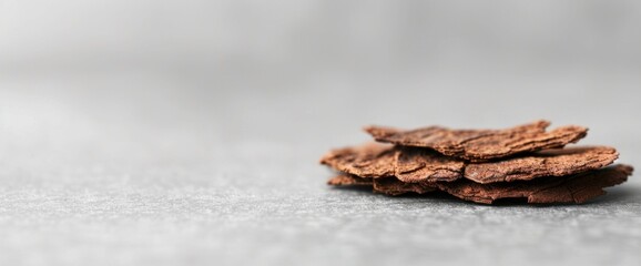 Fototapeta premium Natural Textures Captivating Close-Up of Dried Tree Bark Layers on Soft Background