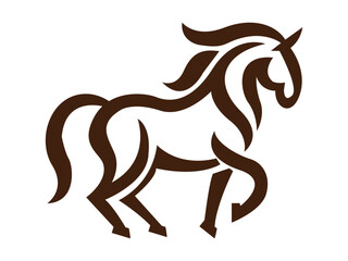 Hand drawn Running horse minimalist lines art vector 