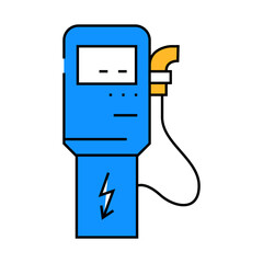 charging station electric line icon vector. charging station electric sign. isolated symbol illustration