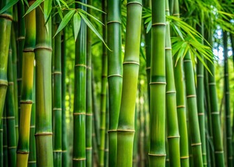 Fototapeta premium Lush Green Horse Tail Bamboo Stalks with Delicate Leaves in a Natural Outdoor Environment