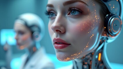 Futuristic cosmetology concept with advanced technology and ai innovations,