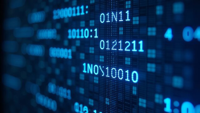 Software background technology. Developer display with source code. Digital display screen of modern programmer coding work live. Programming code on computer screen. Computer script. Blue color