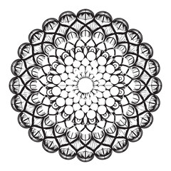 Simple Mandala Design for Coloring. Geometric Floral Mandala Vector with Ornamental Patterns